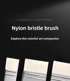 Oil Painting Nylon Pen Set Gouache Acrylic 3 Pcs Small/Medium/Large Sizes Flat Head Brush Wood Handle Painting Tools for Fine