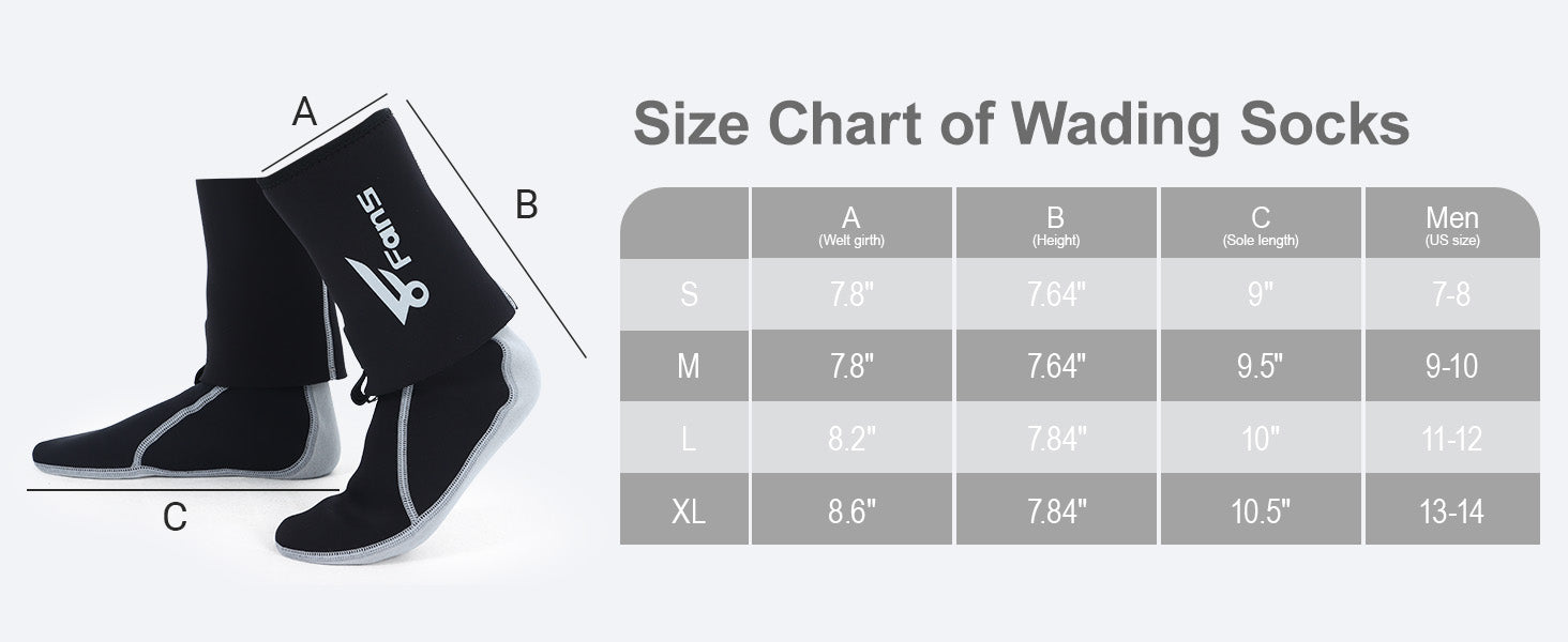 8 Fans Men's Neoprene Wading Socks for Fishing – Guard and Comfortable Wet Wader Sock