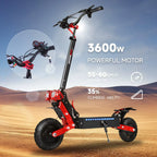 SUNNIGOO X7/X7PRO Electric Scooter 3600W Dual Motor Strong Powerful Max Speed 60-65km/h 11 Inch Off-Road Tires Foldable Powerful Escooter 60KM Long Range Waterproof IP54 NFC Lock  Dual Brakes All-Terrain Scooter