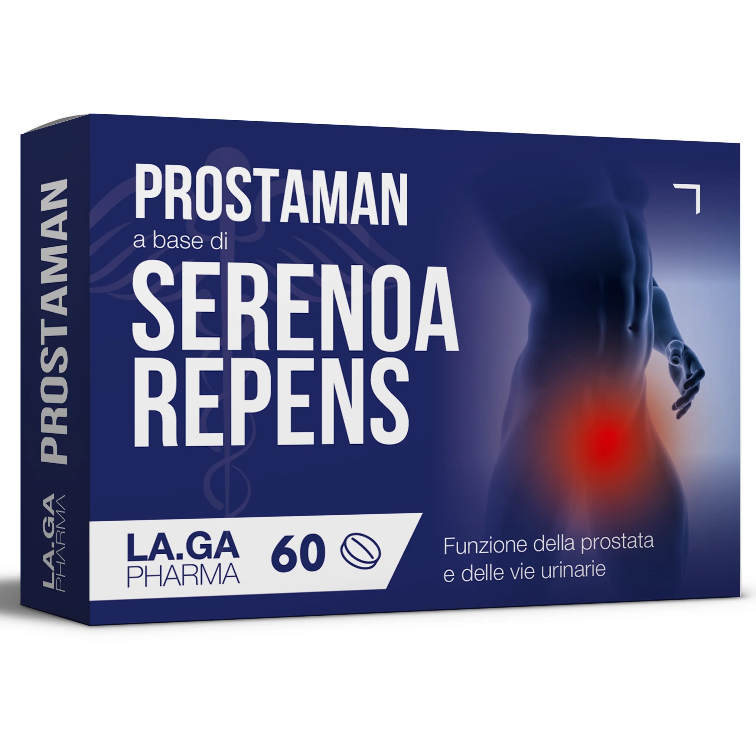 SERENOA REPENS, Prostate Supplement 60 Tablets with: Saw Palmetto, Boswellia, Pumpkin and Lycopene. Serenoa Repens Prostate 640mg with: Nettle, Pomegranate and Epilobium. Prostate Supplement Powerful Formula | LAGA Pharma. LA Ürün ana görseli