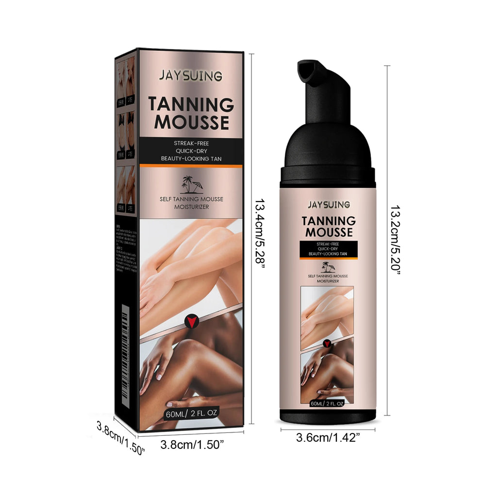 Beauty Self Tanner Mousse - Natural & Organic Ingredients , Dark Fake Tan , Sunless Tanner Clear & Non Toxic Tanning Foam