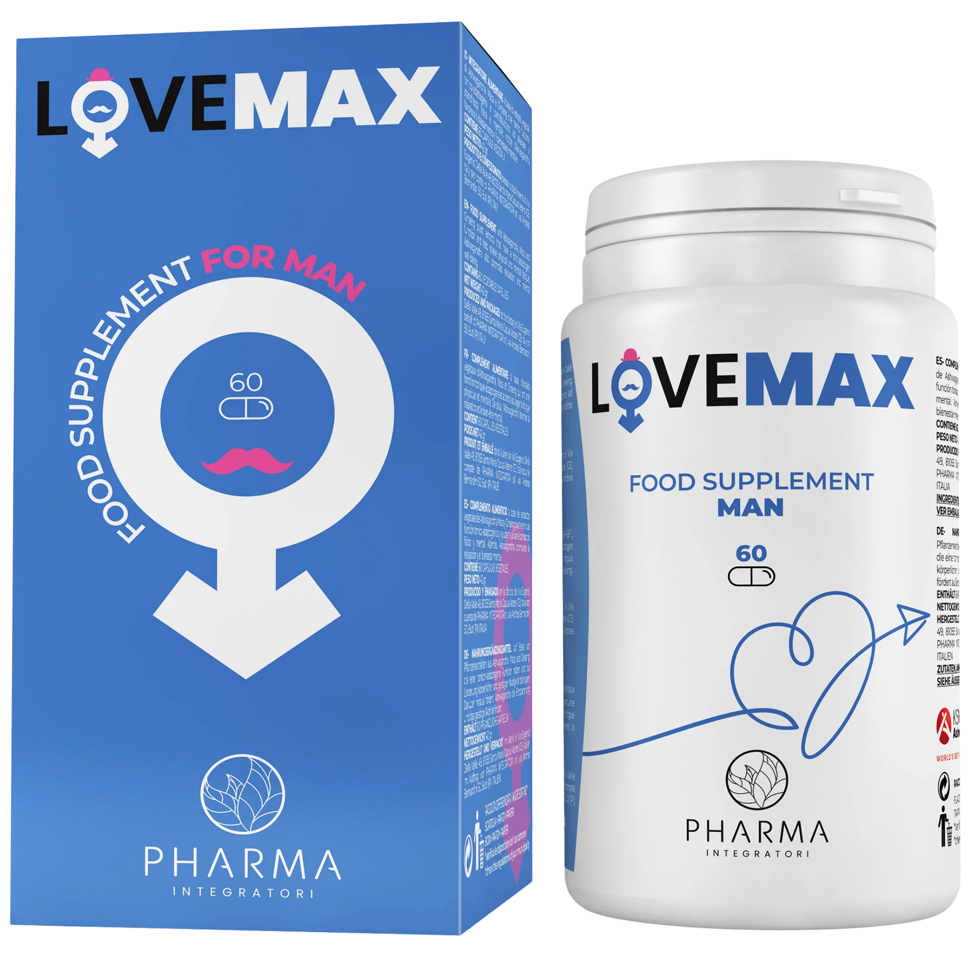 Supplement for man with maca, ashwagandha, zinc and ginseng Ürün ana görseli