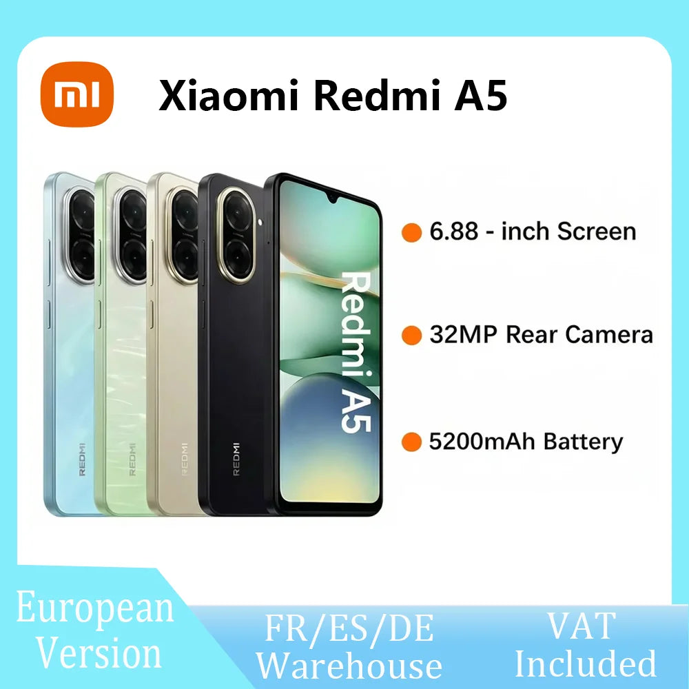 Xiaomi Redmi A5 Unisoc processor T7250 8 core screen for inch fast charge support 15W mAh battery Double camera IA 32MP