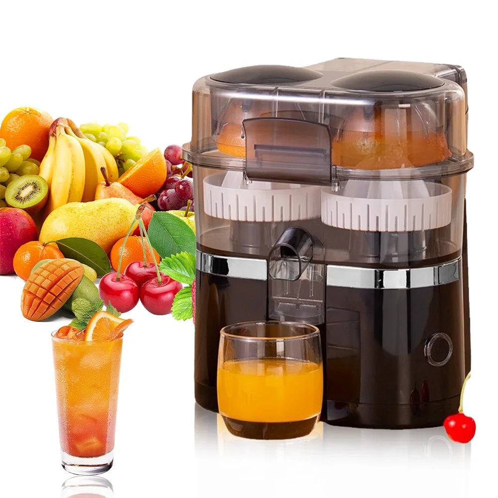New Double Head Electric Juicer Built-in Fruit Cutting Function Automatic Lifting Squeezing 200W Brushless Motor Portable Home Fruit Juice Extractor Ürün ana görseli