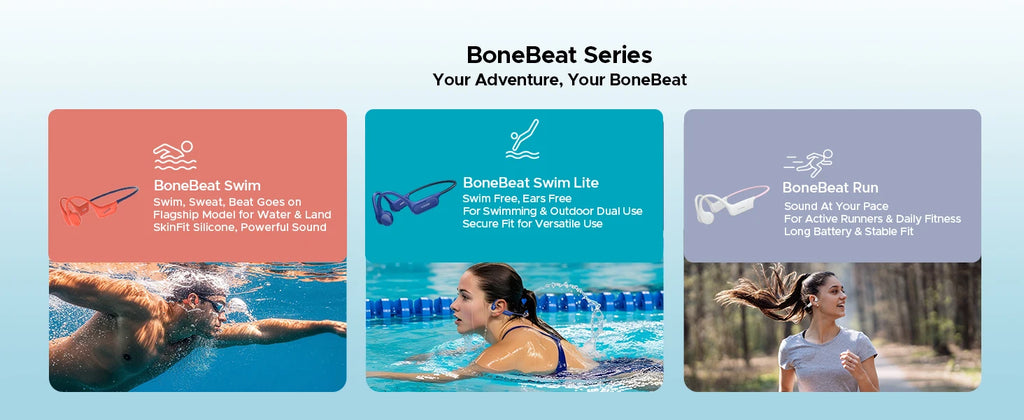 DOOGEE BoneBeat Swim Bone Conduction Headphones IP68 Waterproof Swimming Open Earphones Bluetooth 5.4 Wireless Headphone 7H Life