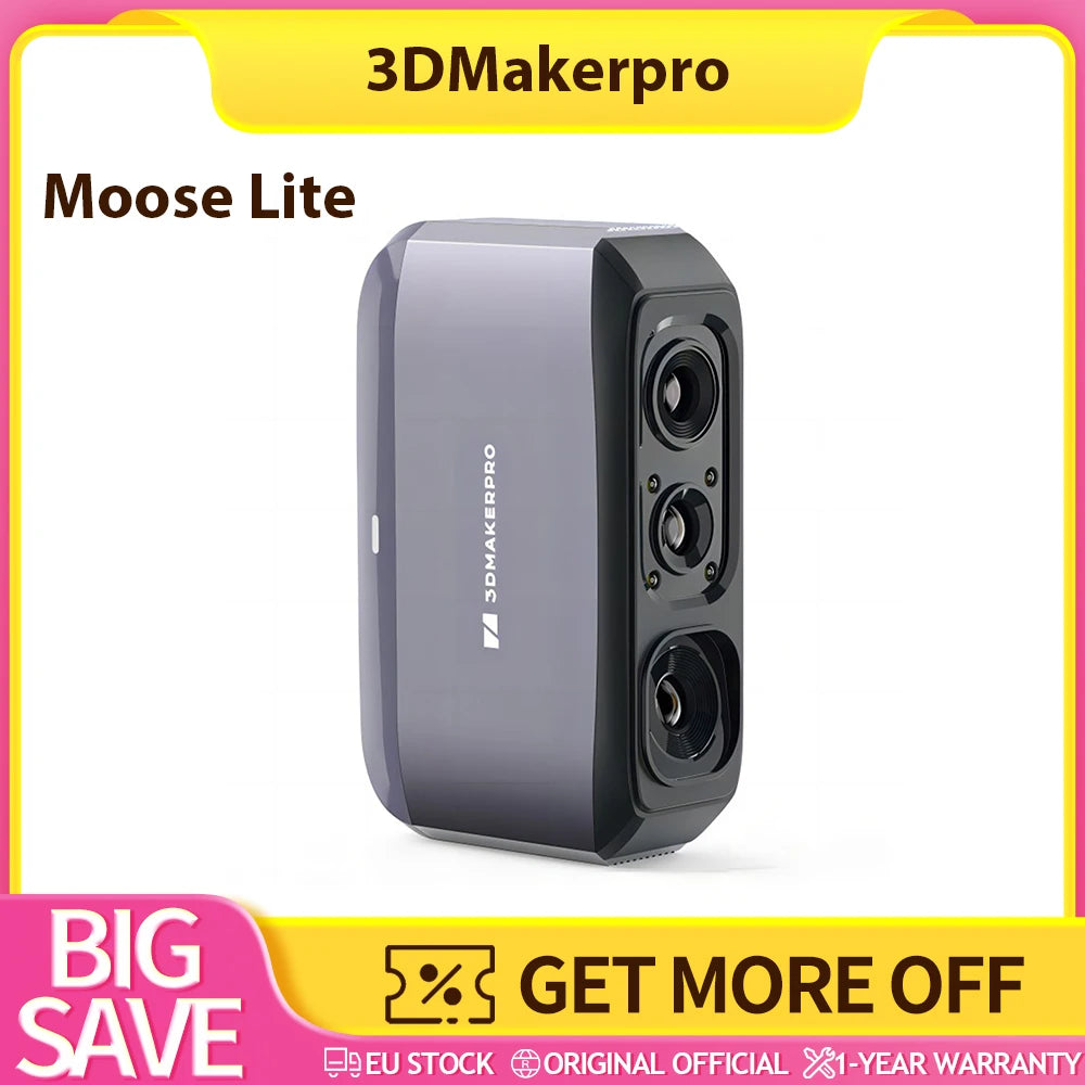 3DMakerpro Moose Lite 3D Scanner, NIR Light Source, 24-bit Color Camera, Al Visual Tracking,0.05mm Accuracy, 0.10mm Resolution Ürün ana görseli