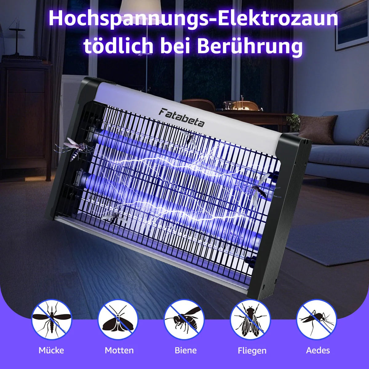 UV Mosquito Killer Lamp, Electric Insect Trap ,Quiet & Energy Saving, Wall Mount or Stand, Covers 10-150m² for Indoor O