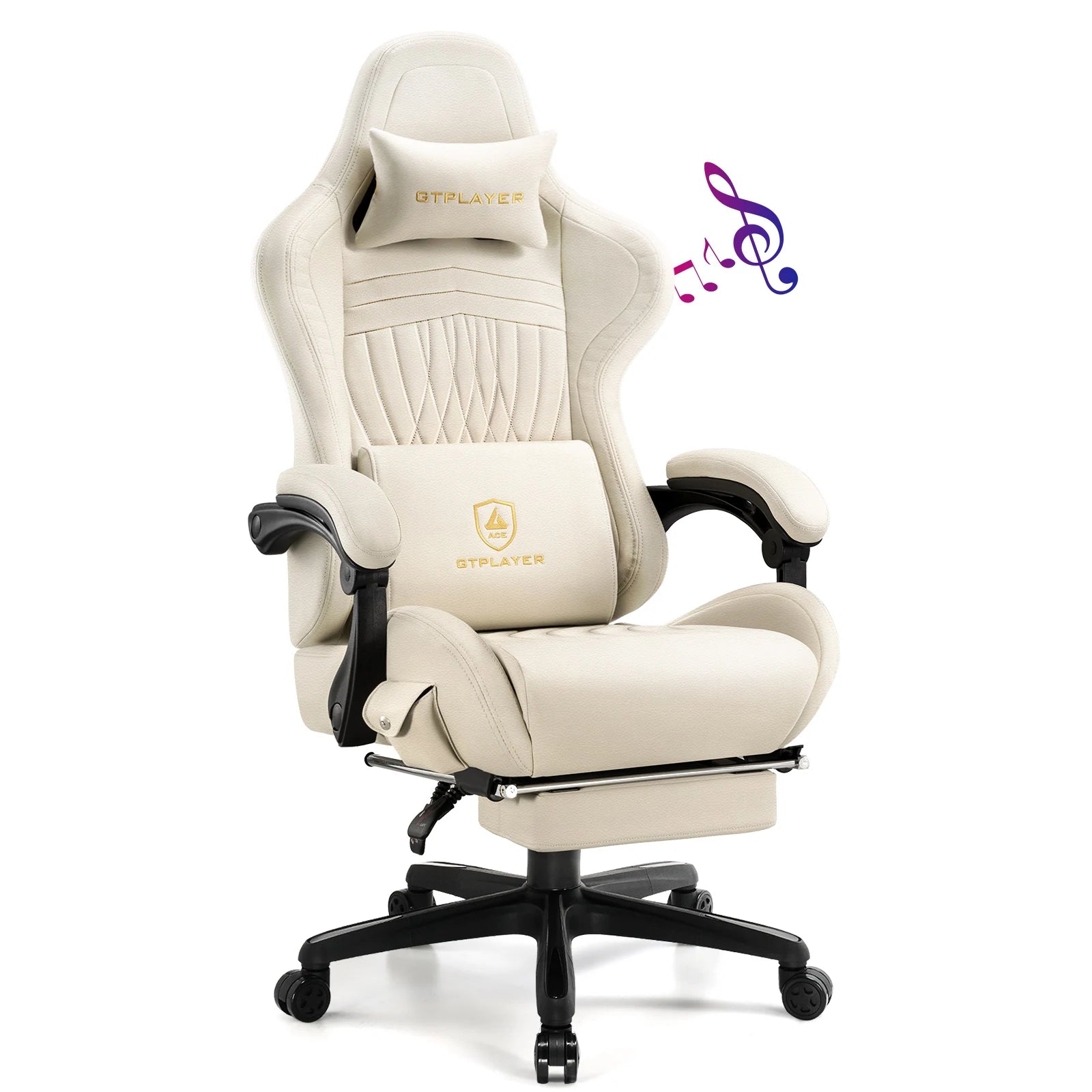 GTPLAYER Gaming chair Ergonomic Gaming armchair Desk chair PC Footrest loudspeaker Music Office chair up to 150kg Ürün ana görseli