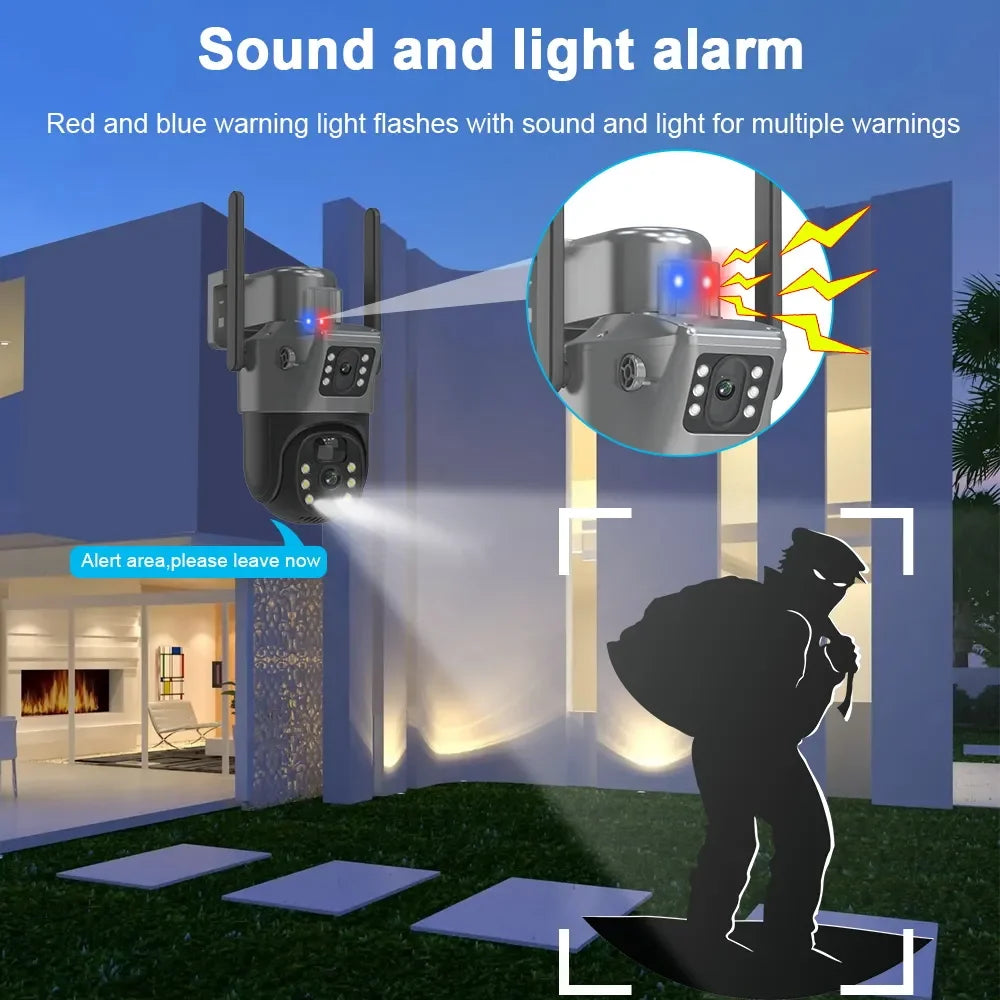4K 8MP Dual Lens PTZ Solar Camera Dual screen PIR Human Tracking Outdoor WIFI Security CTV Surveillance IP Camera