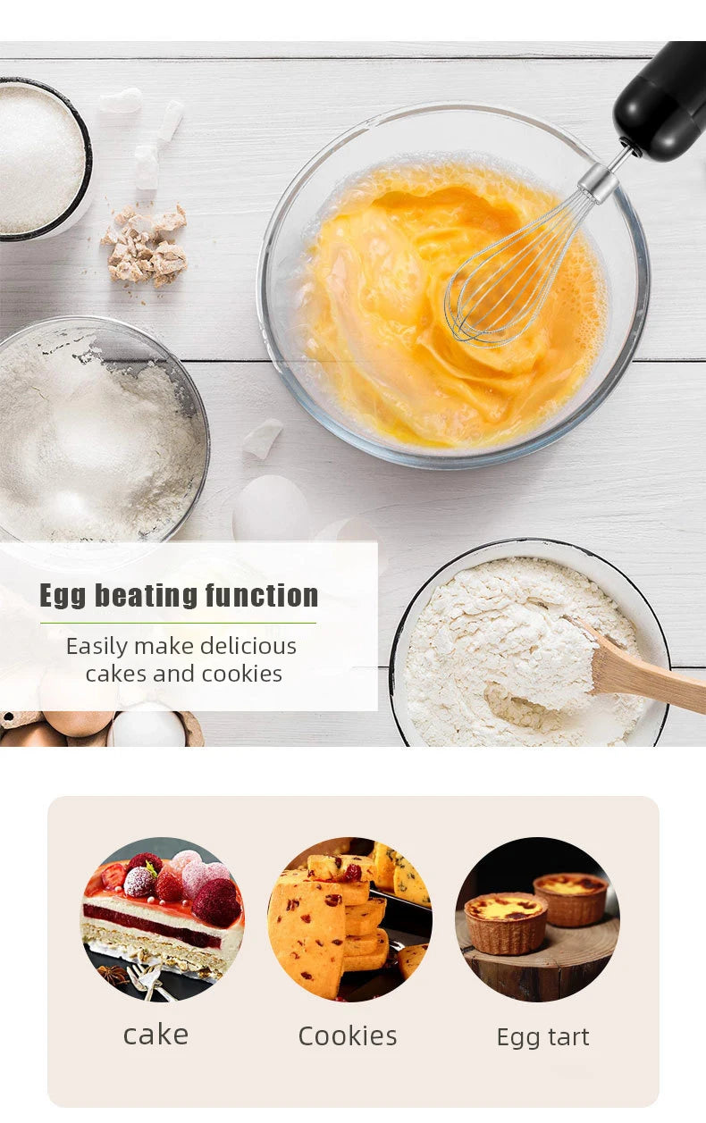 1000W 4-in-1 Electric Hand Blender Immersion Mixer Stainless Steel Stick Food Processor Low Noise 36-45dB for Baby Food Soup Smoothie 220V