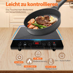 Aigostar 2000W Induction Cooktop, Touch Control, 10 Power Levels, 10 Temperature Settings, LED Digital Display, 3-Hour Timer