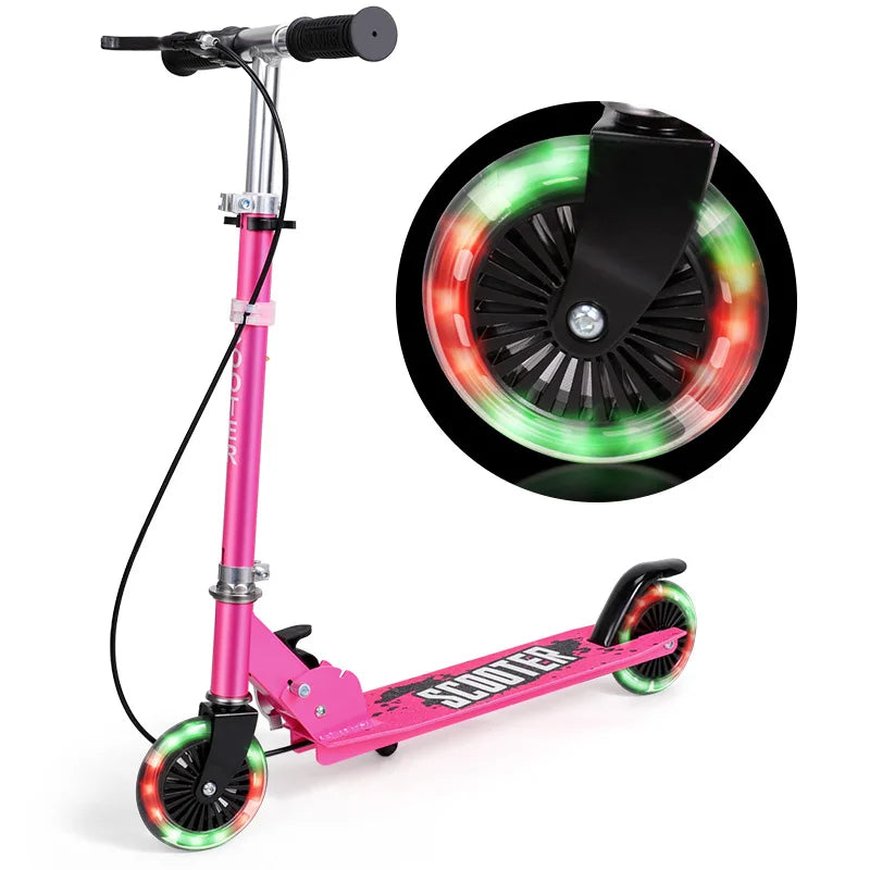 Kids E-Scooter with LED Lights & Easy Fold Foldable Kids Swing Scooter,Tri Slider Speeder Push Scooter with Adjustable Handle Ürün ana görseli