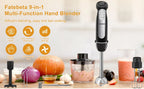 1500W 9-in-1 Immersion Hand Blender, 21 Speeds & Turbo, Includes Whisk, Chopper, Milk Frother & Masher for Blending, Pureeing