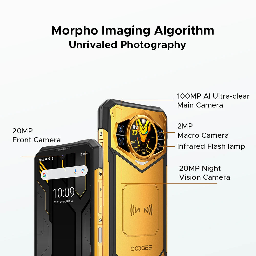 Globe Version DOOGEE S200 X 5G Rugged Phone 6.72" Dimensity 7050 1.32" AMOLED Rear Display 12GB 512GB 10100mAh Battery Phone