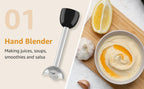 1500W 9-in-1 Immersion Hand Blender, 21 Speeds & Turbo, Includes Whisk, Chopper, Milk Frother & Masher for Blending, Pureeing