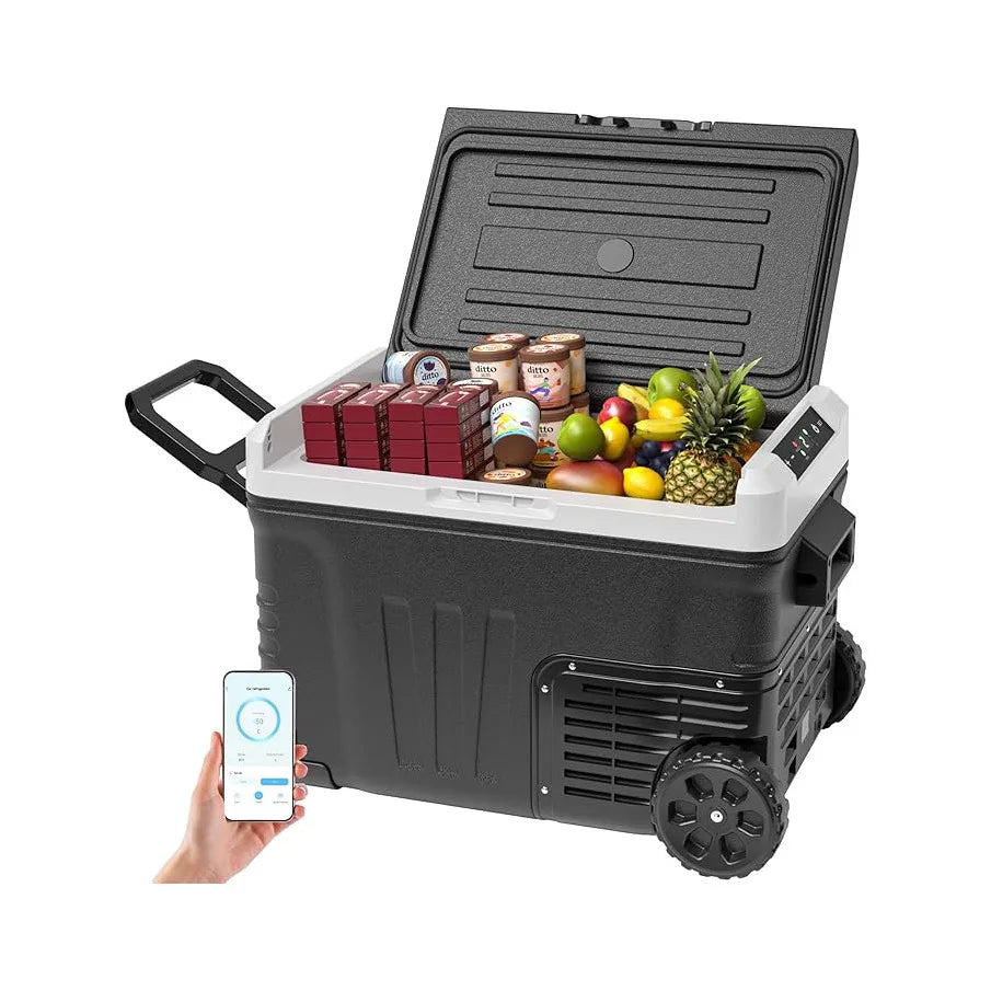 35L compressor cooling box, Car Refrigerator with App, Portable freezer wardrobe for 12V/24V & 220-240V, Cooling Range-20 °C to 20 °C, K