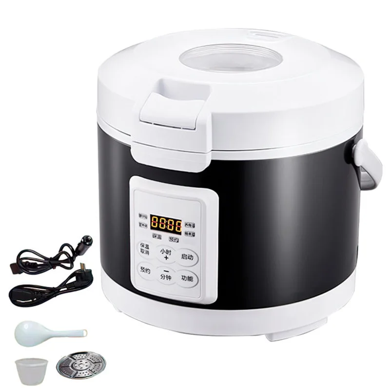 12V 24V 220V 3L Electric Rice Cooker Car Trucks Electric Soup Porridge Cooking Machine Food Steamer Warmer Heated Rice Cooker