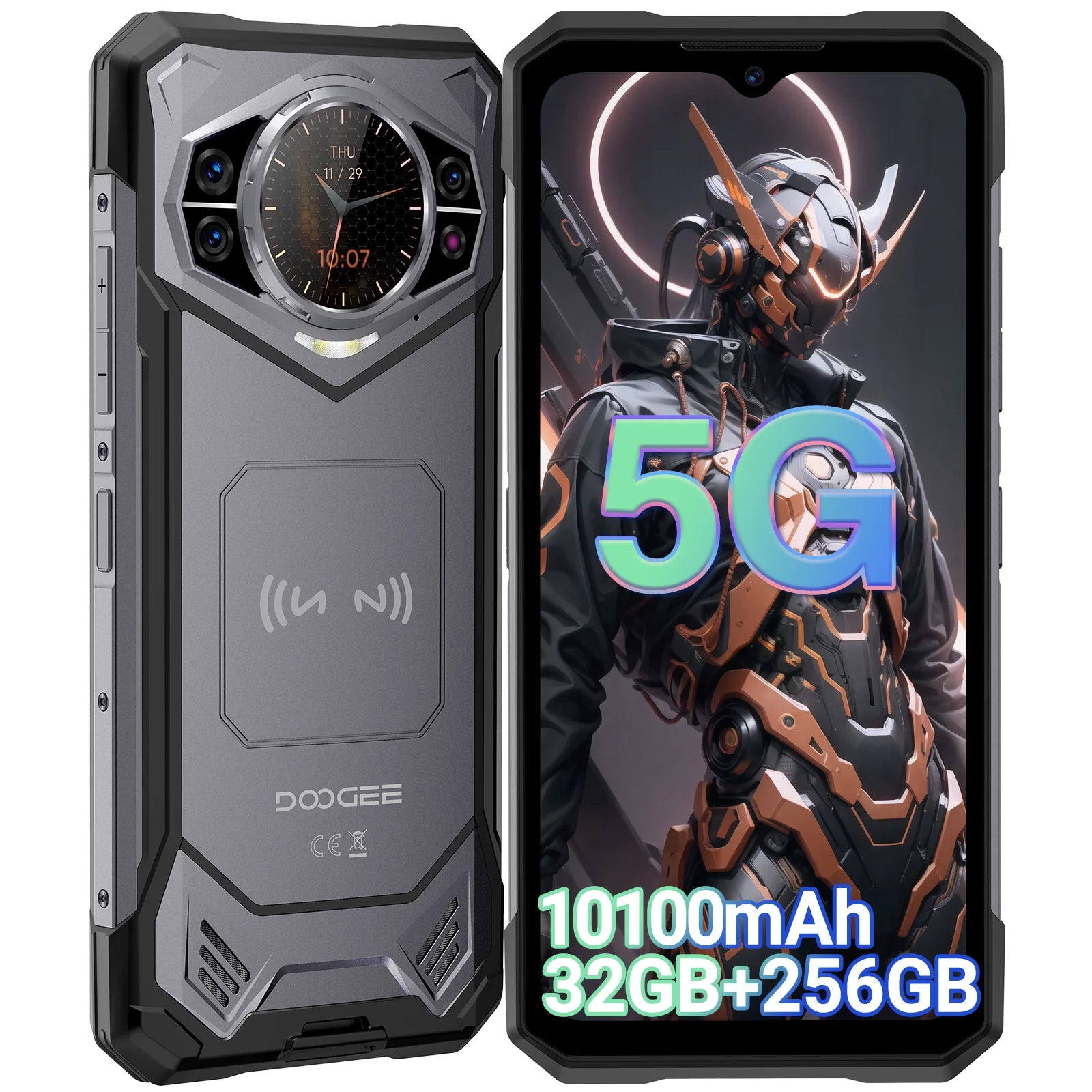 Global Version DOOGEE S200 5G Rugged Phone 6.72" 120Hz Display 12GB 256GB 100MP AI Main Camera 10100mAh Battery NFC Smartphone Main image
