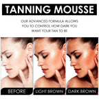 Beauty Self Tanner Mousse - Natural & Organic Ingredients , Dark Fake Tan , Sunless Tanner Clear & Non Toxic Tanning Foam