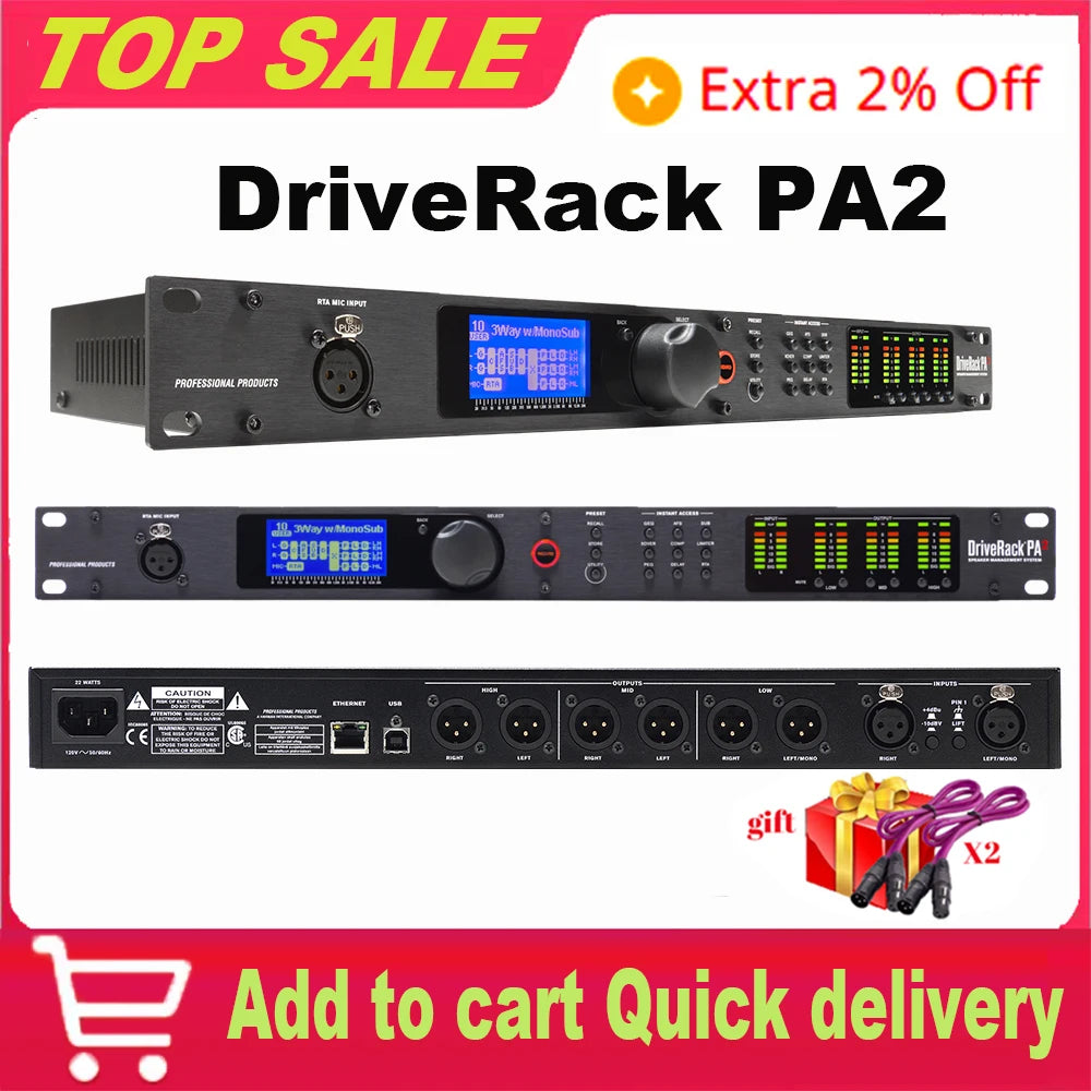 DriveRack PA2 2 Input 6 Output Digital Audio Processor Original Software Professional Audio Equipment Speaker System Ürün ana görseli