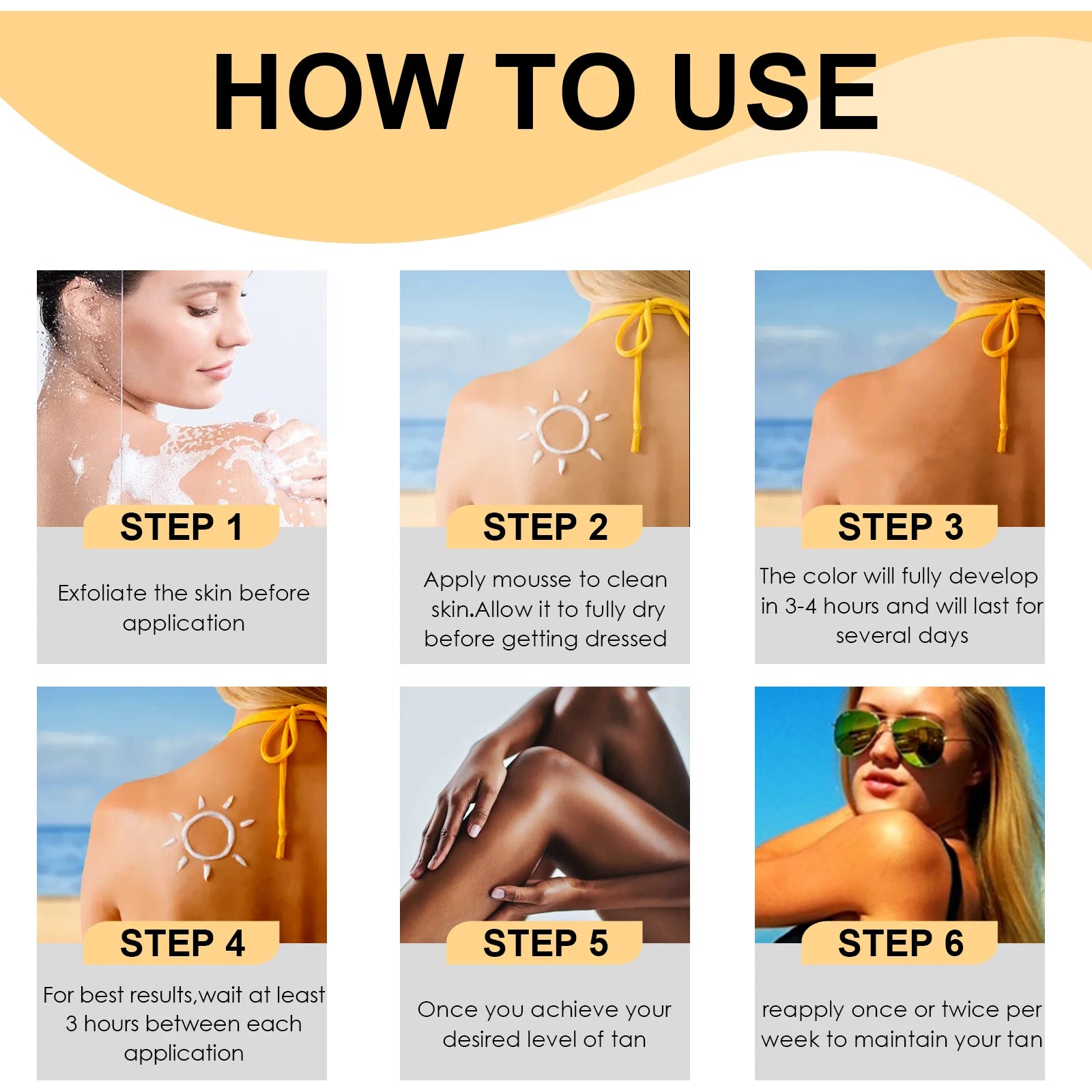 Beauty Self Tanner Mousse - Natural & Organic Ingredients , Dark Fake Tan , Sunless Tanner Clear & Non Toxic Tanning Foam