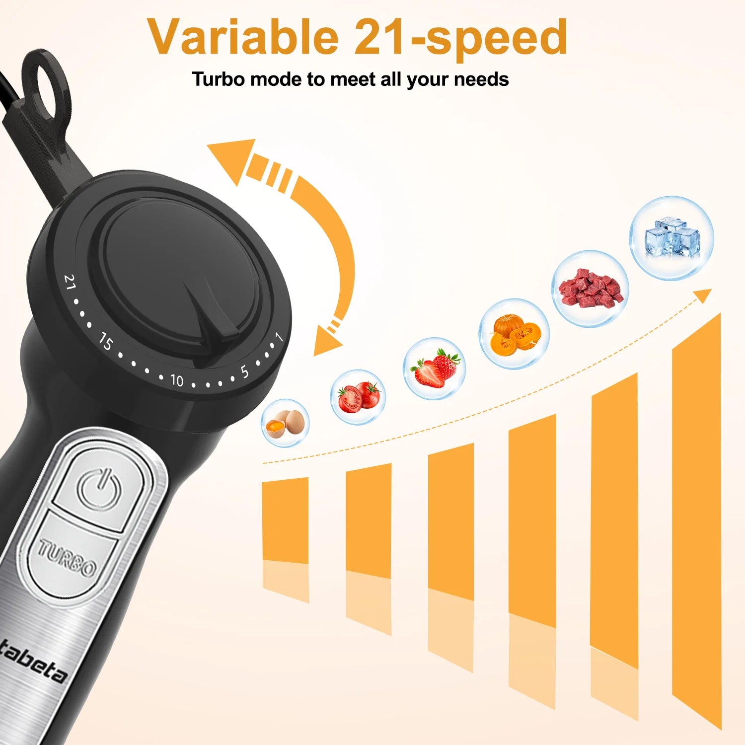 1500W 9-in-1 Immersion Hand Blender, 21 Speeds & Turbo, Includes Whisk, Chopper, Milk Frother & Masher for Blending, Pureeing