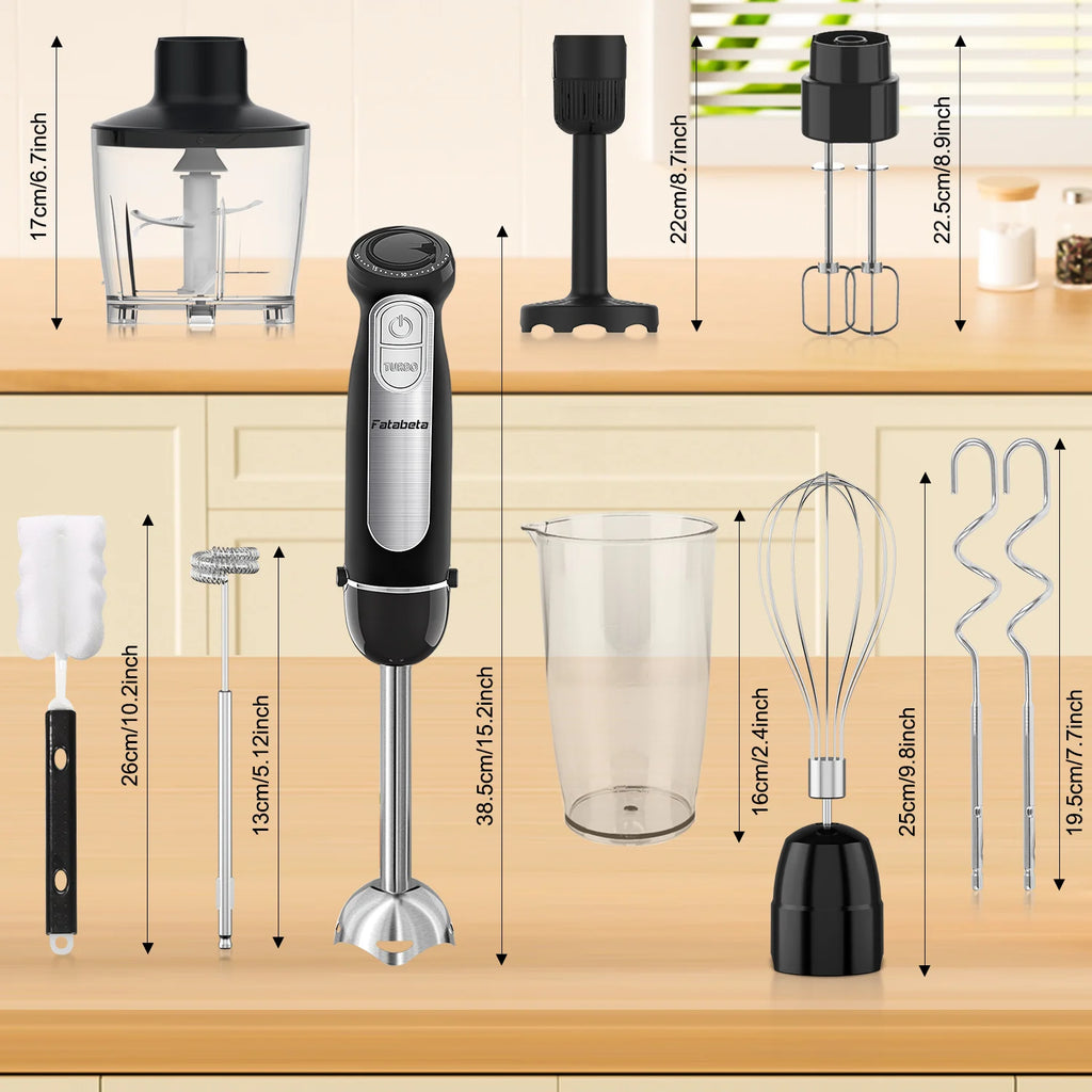 1500W 9-in-1 Immersion Hand Blender, 21 Speeds & Turbo, Includes Whisk, Chopper, Milk Frother & Masher for Blending, Pureeing