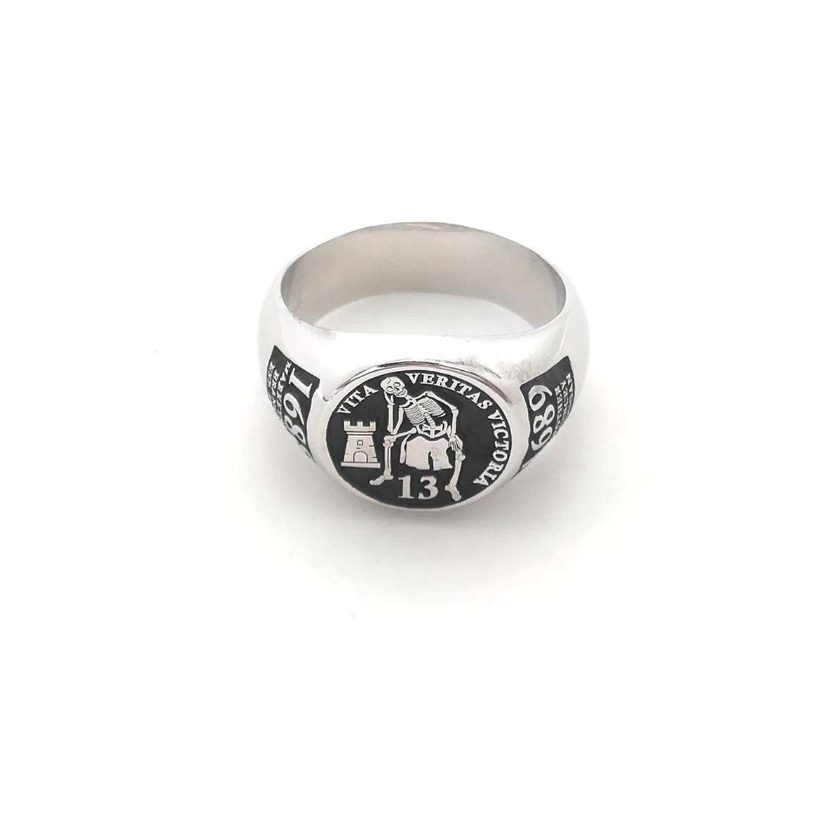 Custom Engraved 17mm Round Top Ring Engraved Signet Ring Personalize Engraving Letters Logo Rings Fashion Men Copper Jewelry Main image
