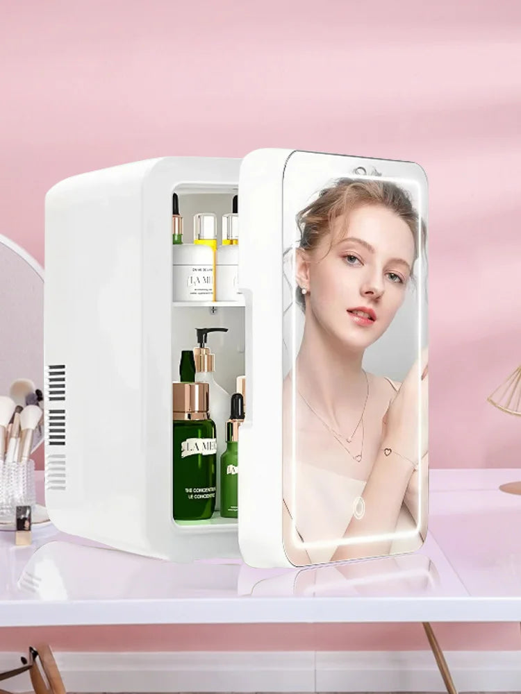 Mini Refrigerator Cosmetics Dormitory Cooler 4L Multifunction Fridge Picnic Camping for Home Car Small Portable Fridge Mirror