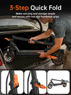 NFC Fynzo S11 Fold E-Scooter 1100W 15.6Ah 45km/h Max Speed Dual Suspension 10" Tubeless Tires 60km Range Front Suspension Fork