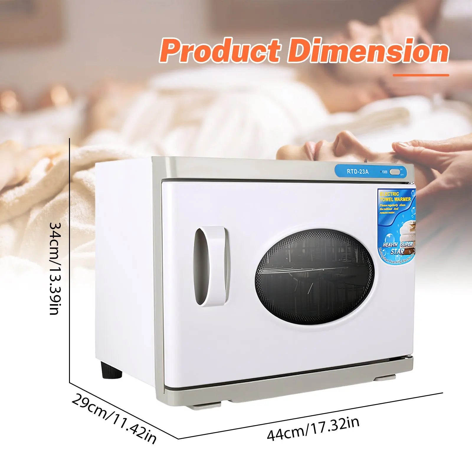 23L Towel Warmer & UV Sterilizer Cabinet, 200W Heated Disinfection with Dual Trays for Salon, SPA, Gym, 70°C & UV Sanitizing