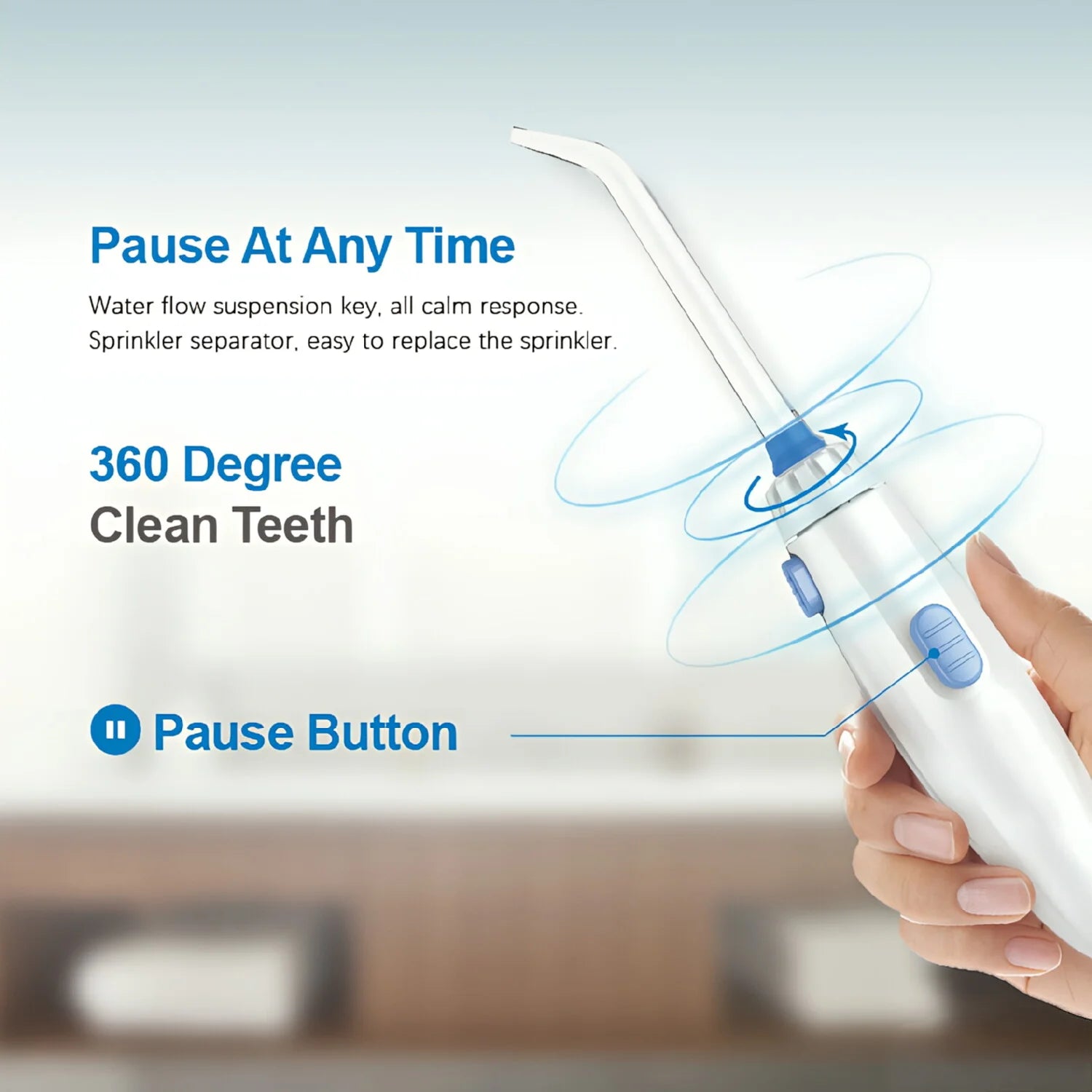 800ML Capacity Electric Water Flosser Oral Irrigator for Teeth Cleaning Water Dental Flosser Teeth with Interchangeable Nozzles Ürün ana görseli