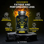 Vitastrong Brain Booster, Powerful Nootropic with Pantothenic Acid for Mental Performance, Caffeine Complex Supplement, Biotin, Carnitine, Coenzyme Q10, Vitamin B6, Vitamin B12 and Folic Acid