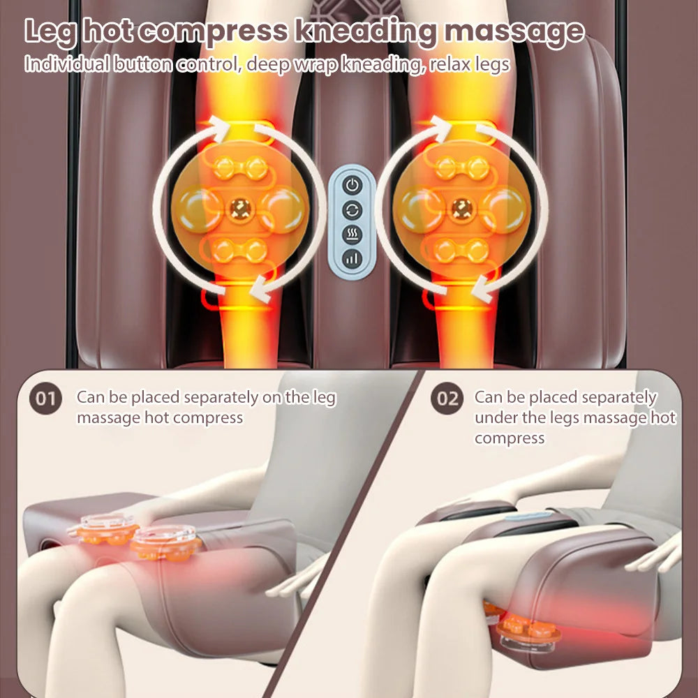 Electric Full Body Massage Mattress Shoulder Neck Waist Airbag Back Kneading vibration Massage CushionWith Heating Hand Control