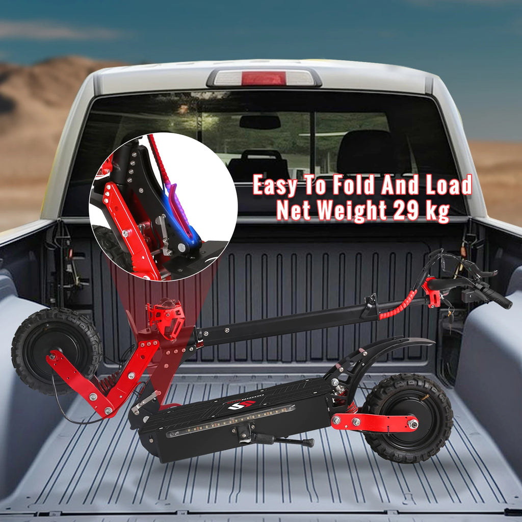 SUNNIGOO X7/X7PRO Electric Scooter 3600W Dual Motor Strong Powerful Max Speed 60-65km/h 11 Inch Off-Road Tires Foldable Powerful Escooter 60KM Long Range Waterproof IP54 NFC Lock  Dual Brakes All-Terrain Scooter