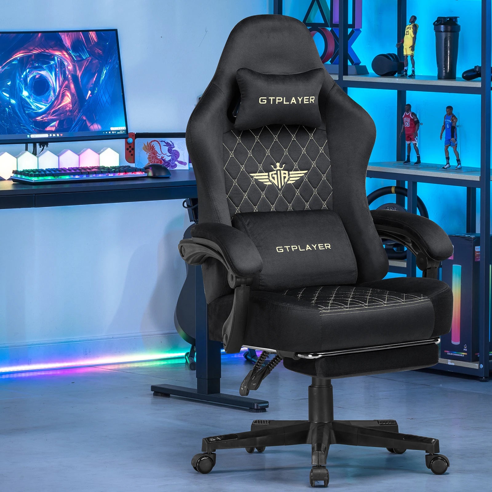 GTPLAYER Gaming chair fabric Gaming Chair Ergonomic office boot PC chair, Adjustable and Rotatable Desk Chair Ürün ana görseli