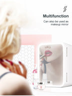 Mini Refrigerator Cosmetics Dormitory Cooler 4L Multifunction Fridge Picnic Camping for Home Car Small Portable Fridge Mirror