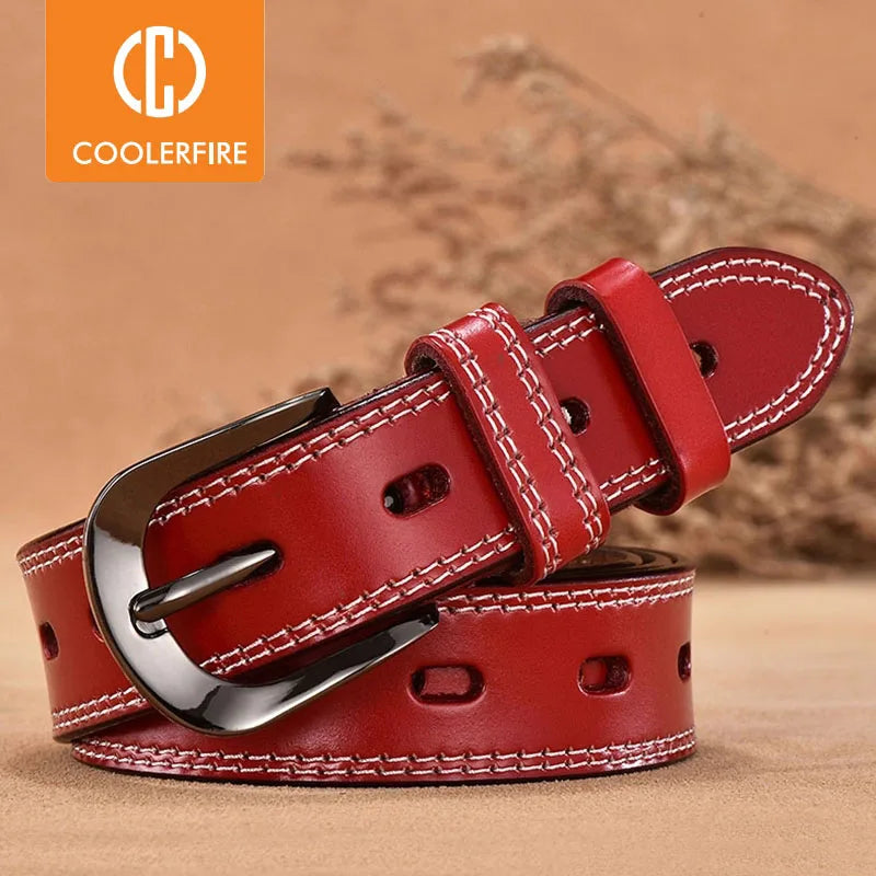 Women Genuine Leather Belt For Female Strap Casual All-match Ladies Adjustable Belts Designer High Quality Brand Ürün ana görseli