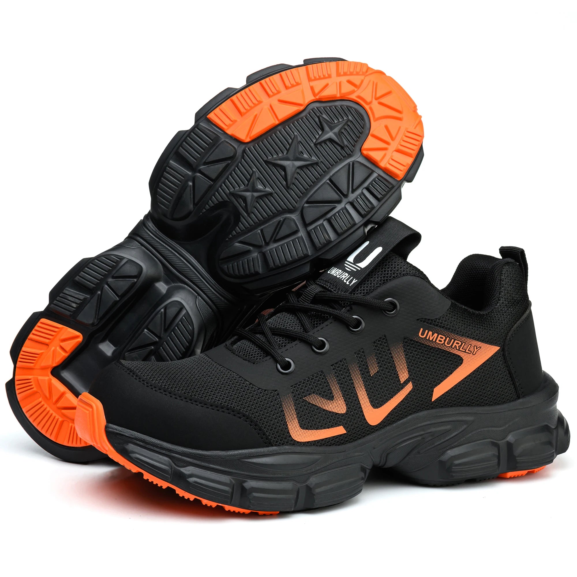 New Arrivals Orange Light Weight Steel Toe Brand MD Sole Fashion Sport Comfortable Breathable Work Safety Shoes for Men