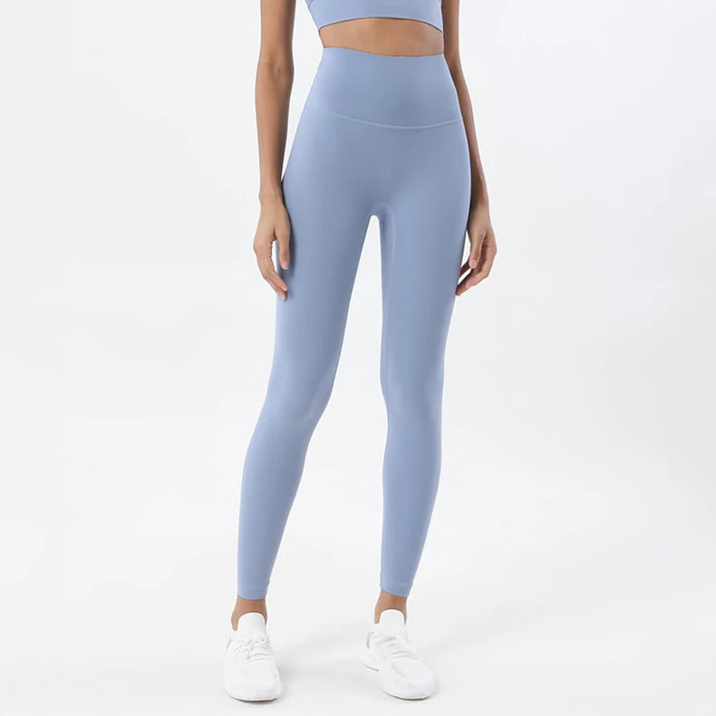 SOISOU Nylon Yoga Pants Gym Leggings Women Girl Fitness Soft Tights High Waist Elastic Breathable No T Line Sports Pants