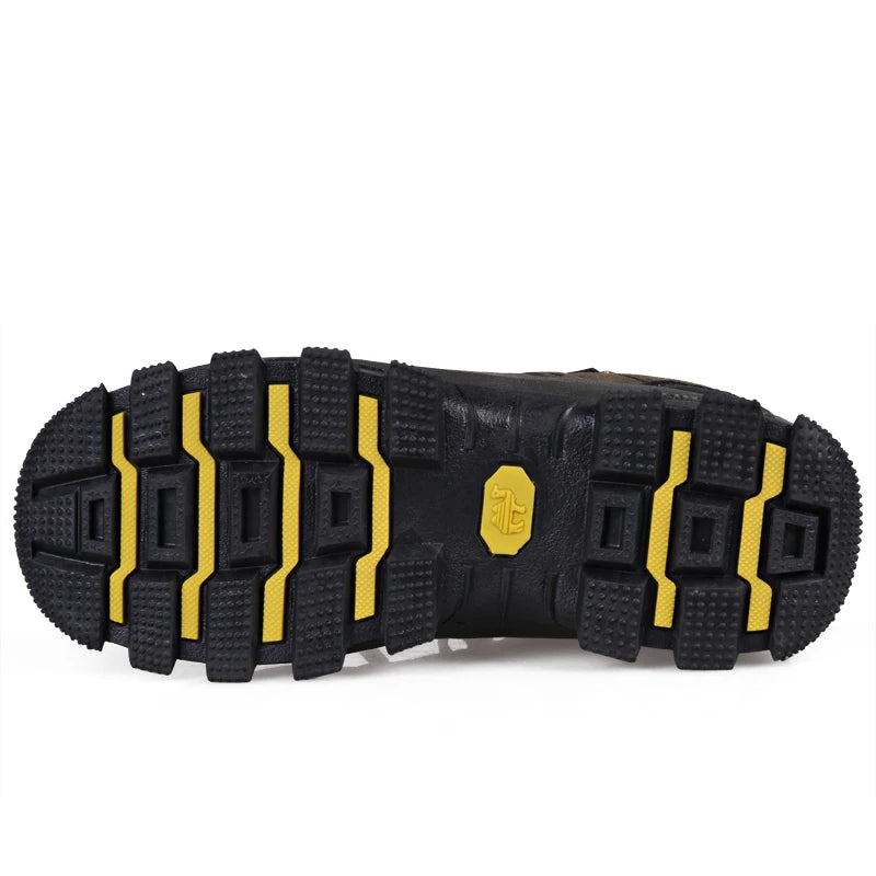 Hiking Shoes Non Slip Mountain Sneakers Winter Lace Up Retro Leather Shoe Sport Outdoor Trail Off-Road Trek Men Women Footwear