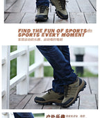 Hiking Shoes Non Slip Mountain Sneakers Winter Lace Up Retro Leather Shoe Sport Outdoor Trail Off-Road Trek Men Women Footwear