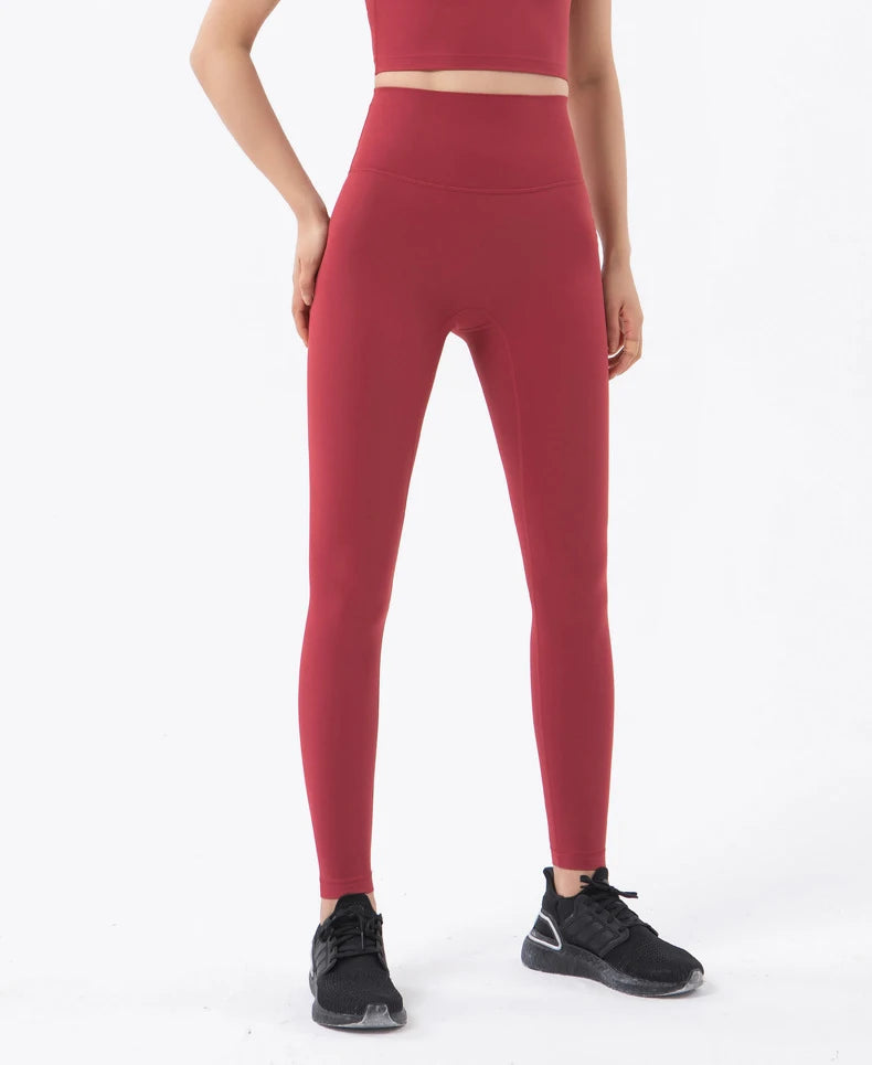 SOISOU Nylon Yoga Pants Gym Leggings Women Girl Fitness Soft Tights High Waist Elastic Breathable No T Line Sports Pants