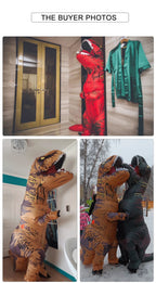 T-rex inflatable uit Tyrannosaurus Dinosaur Costume Child Kids Adult Role-playing Fancy Halloween Mascot Party Apparel