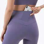 SOISOU Nylon Yoga Pants Gym Leggings Women Girl Fitness Soft Tights High Waist Elastic Breathable No T Line Sports Pants