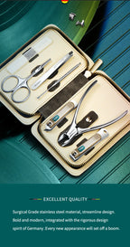 MR.GREEN Manicure Set Color Contrast sets Nail Clippers Cutter Tools Kits Stainless Steel Pedicure Travel Case for man woman