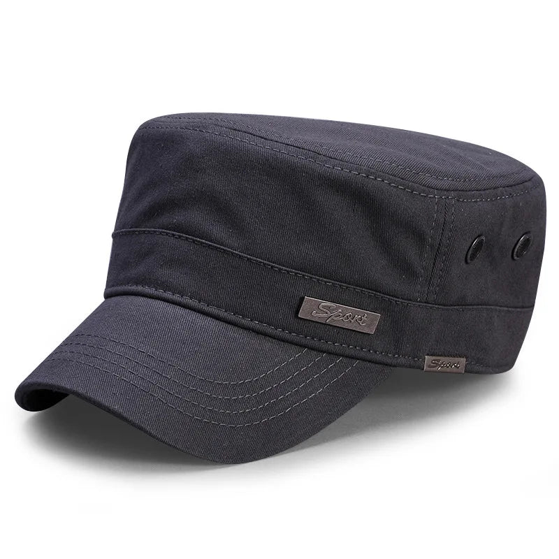 Spring Big Head Man Large Size Army Flat Cap Men Summer Cotton Plus Size Mesh Military Hat 55-60cm 60-65cm