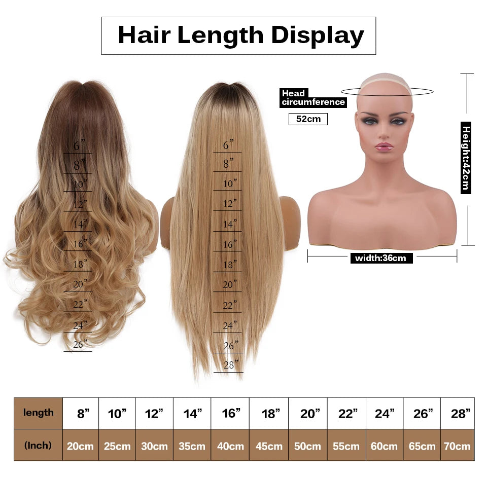 ALAN EATON Long Blonde Synthetic Headband Wig Ombre Blonde Straight Hair Wigs Natural Looking Heat Resistant Fiber for Daily Use