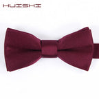 HUISHI 34 Colors Solid Fashion Bowties Groom Kids Formal Colourful Children Cravat Green Marriage Butterfly Wedding Bow ties