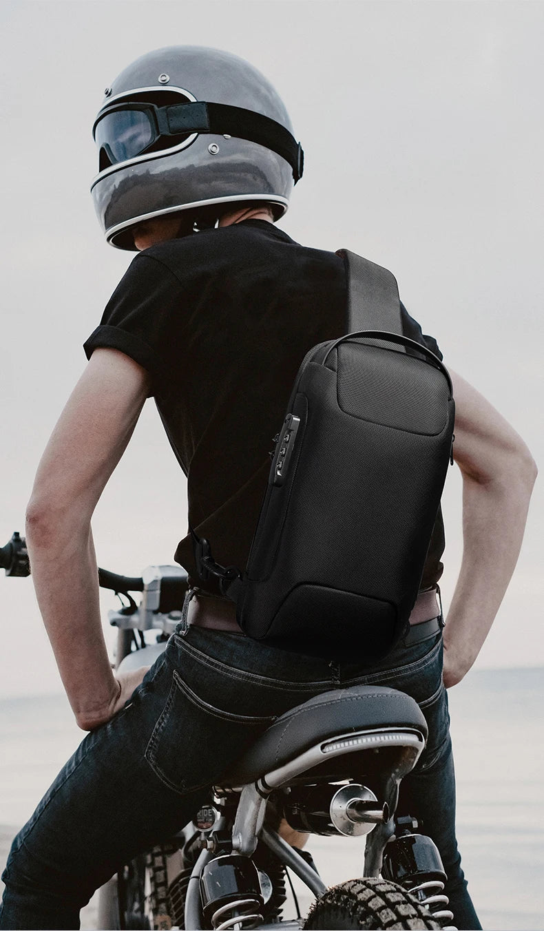 BANGE Hot Chest Bag New Anti-thief Men Crossbody Bag Waterproof Shoulder Bags USB Charging Short Trip For Male Travel Pack